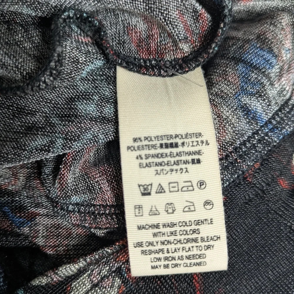 Free People EUC Womens Size Xs 3/4 Sleeve Floral Black Red Blouse Shirt Top Boho - Picture 13 of 14